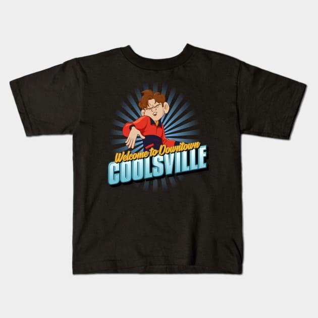 Downtown Coolsville Kids T-Shirt by ilcalvelage